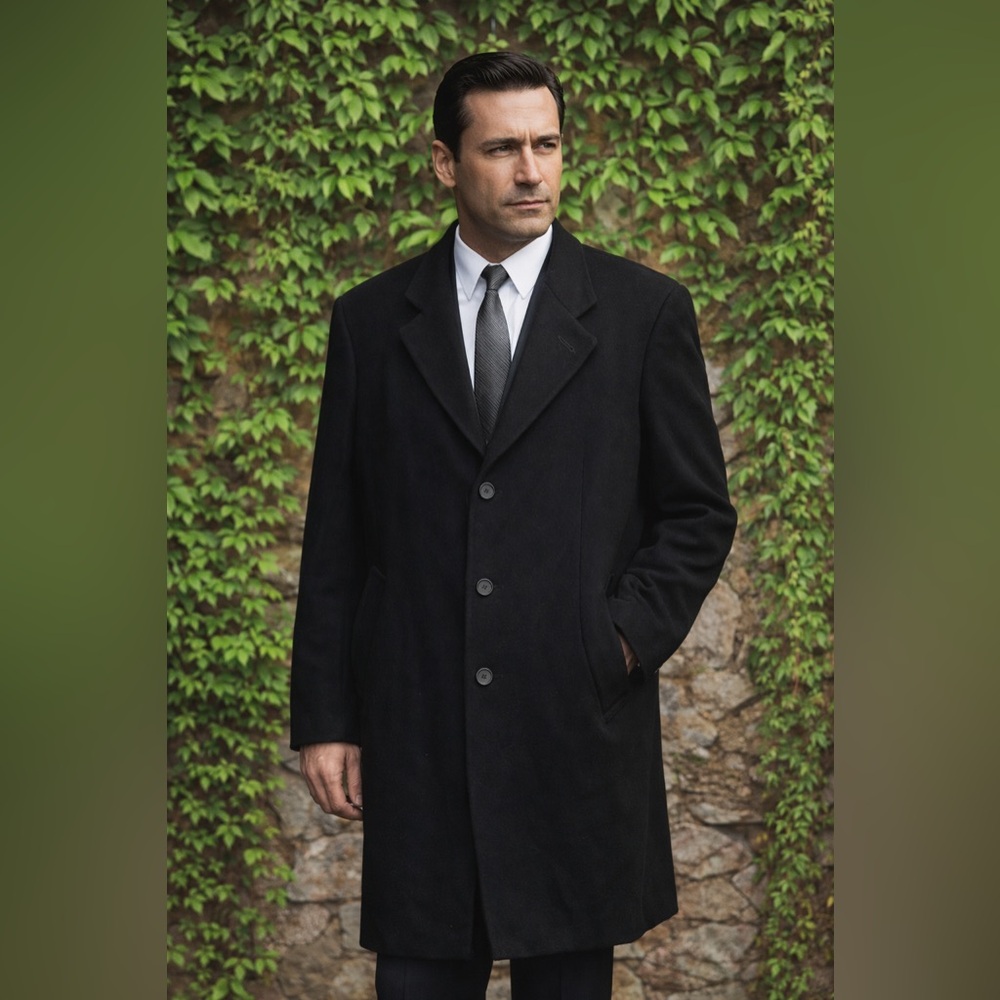 VINTAGE JEAN-PAUL GERMAIN PARIS Mad Men Style Wool Cashmere Men's Overcoat, 42R